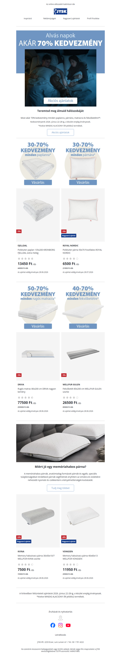 Aludd ki magad 💤 Akár -70% hálószoba termékekre
