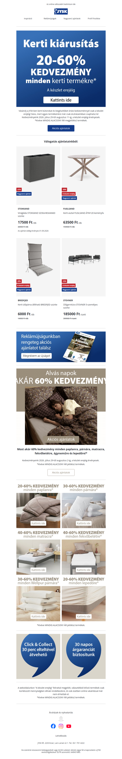 🔔 Kerti kiárusítás és Alvás napok 🛌 Akár -60%