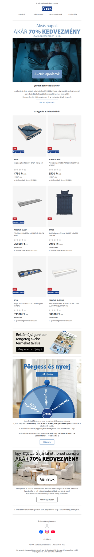 Ébresztő ⏰ Véget ér az Alvás napok ⏳ Akár -70%
