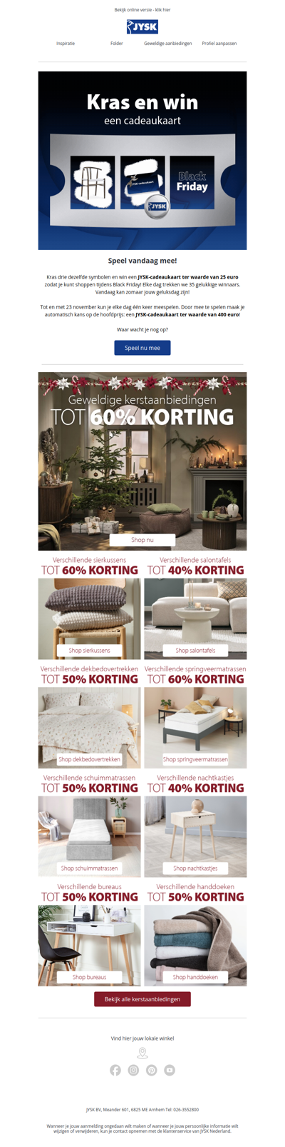 Win een JYSK-cadeaukaart t.w.v. €400 voor Black Friday! 🖤