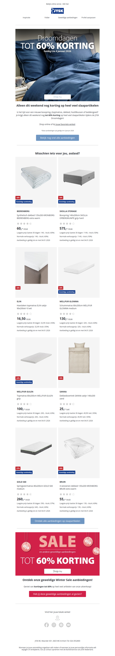 Laatste kans: Tot 60% korting op heel veel slaapartikelen! 😴