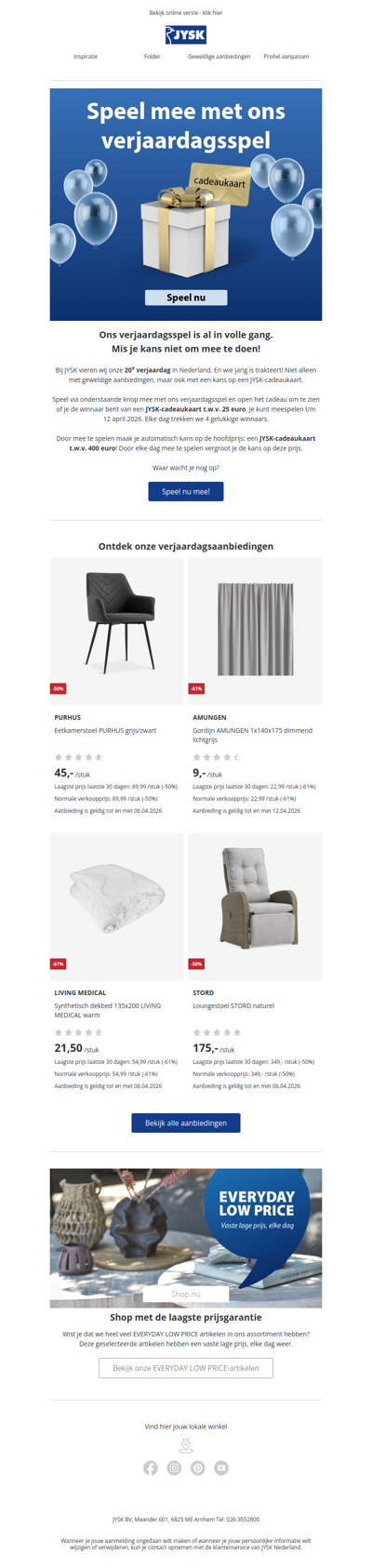 Win een JYSK-cadeaukaart t.w.v. 400 euro! 💫