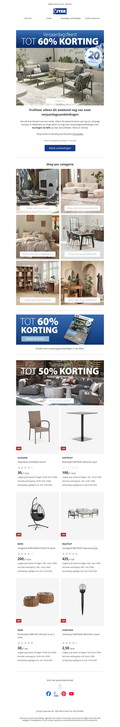 ❗ Alleen dit weekend nog verjaardagsaanbiedingen met kortingen tot 60% ⏰