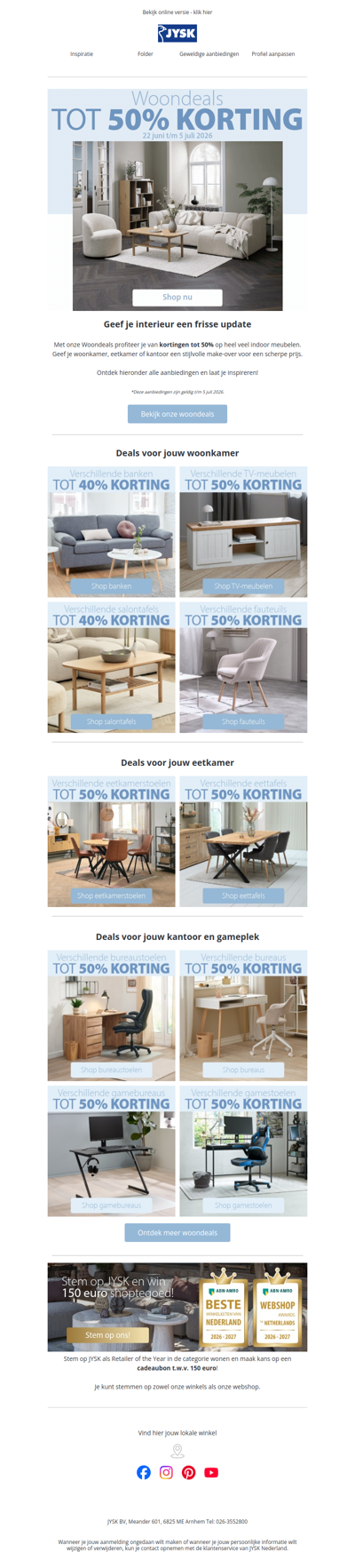 Woondeals voor jouw woonkamer, eetkamer en kantoor 💙