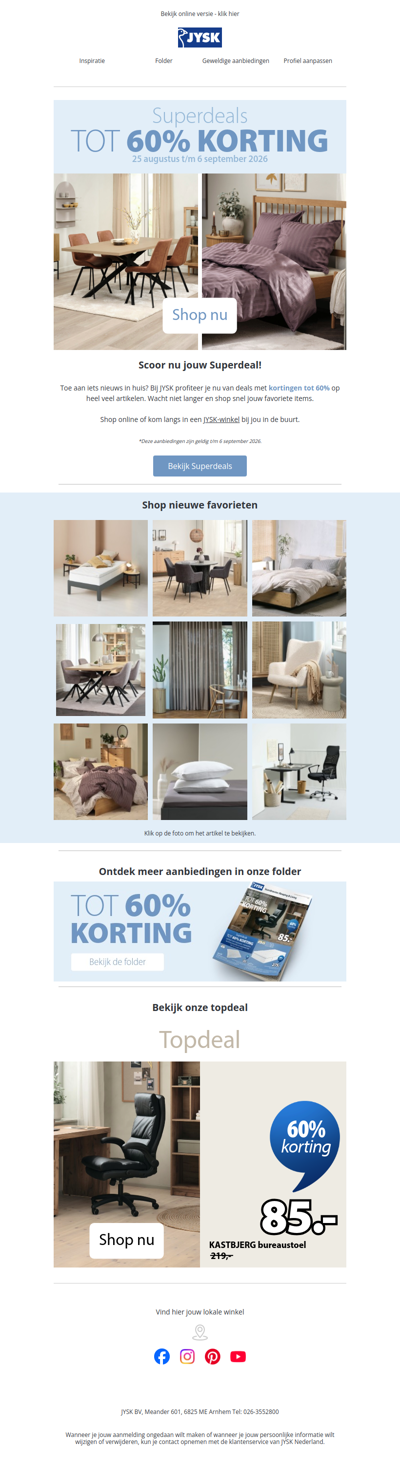 Scoor nu jouw Superdeal bij JYSK!