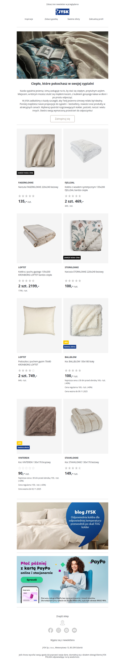 Przygotuj swoją sypialnię na chłodne dni💙❄️