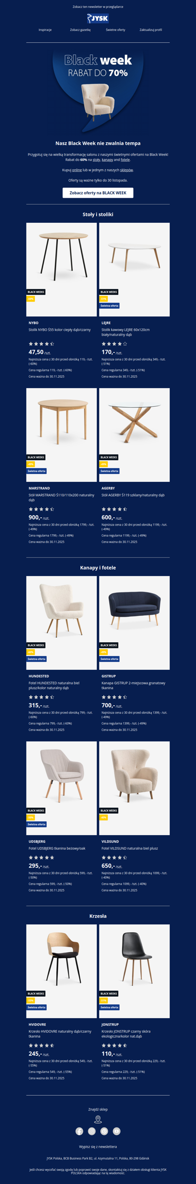 Oferty Black Week do Twojego salonu 🪑🖤