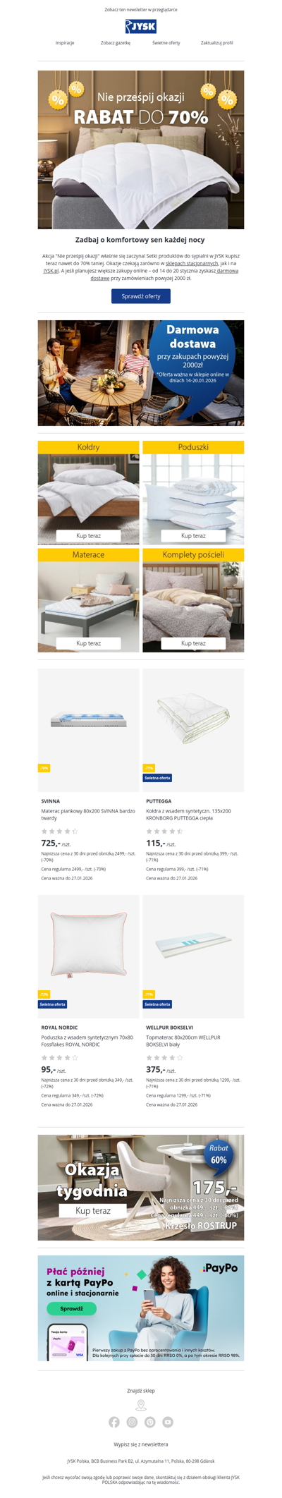 ⏰Nie prześpij okazji | Rabat do 70% na produkty do sypialni