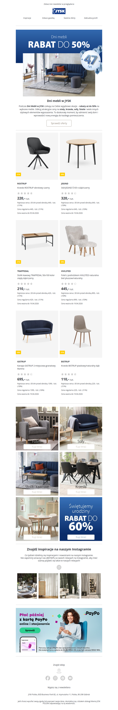 Rabat do 50% | Dni mebli 🛋️