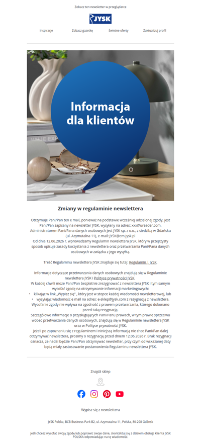 Informacja dla Klientów