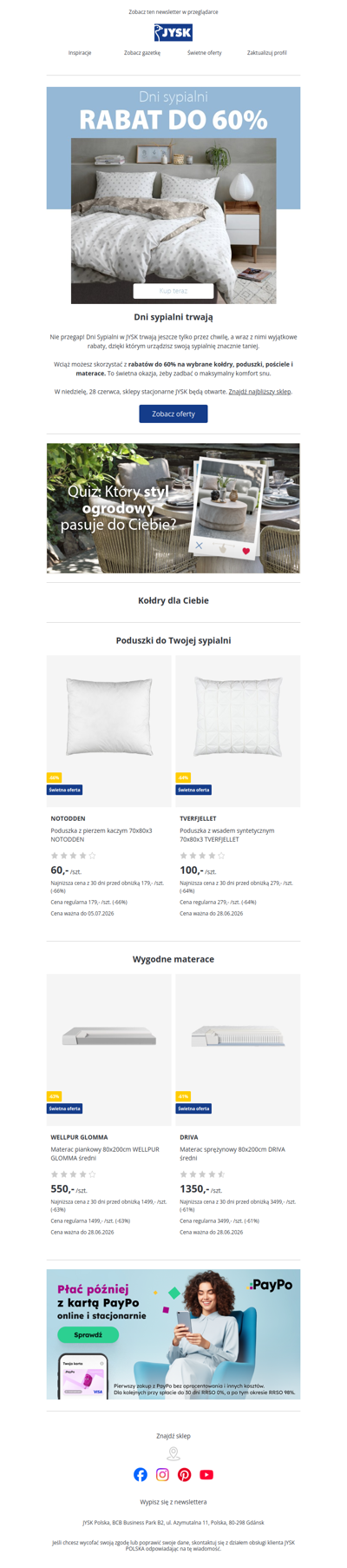 Urządź swoją sypialnię do 60% taniej 🛌