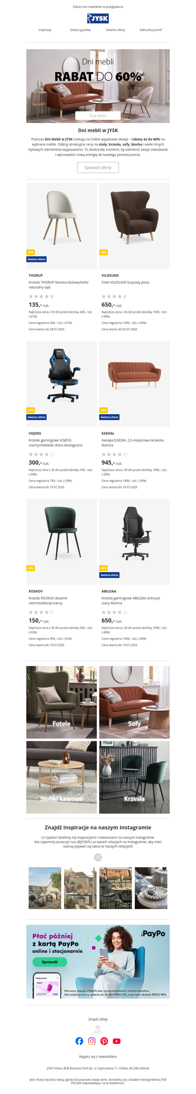 Rabat do 60% | Dni mebli 🛋️