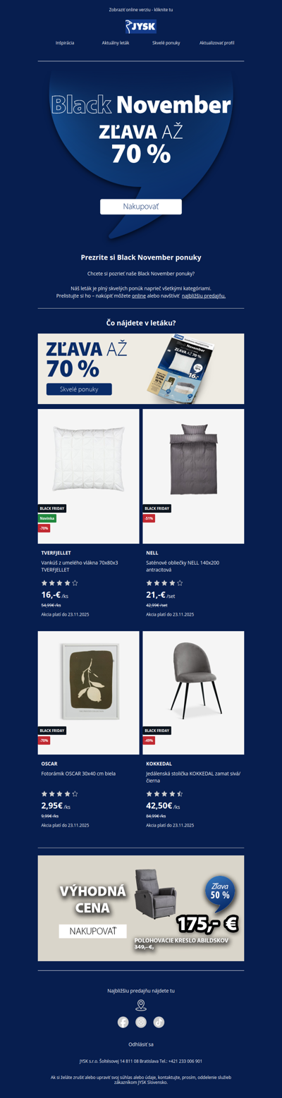 🛒 Black November so zľavami až 70 %