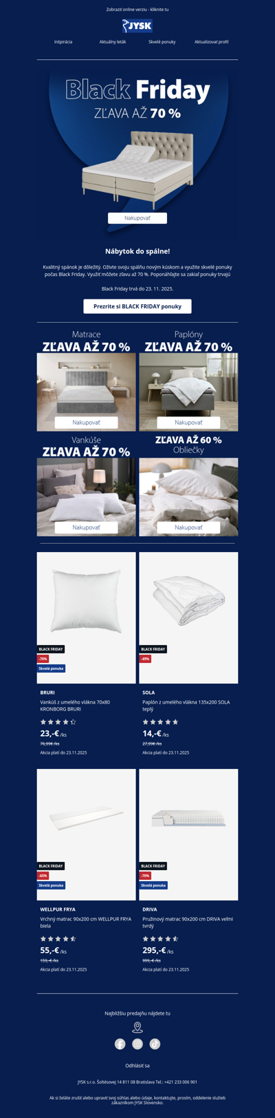 💙ZĽAVA AŽ 70 % - oživte svoju spálňu