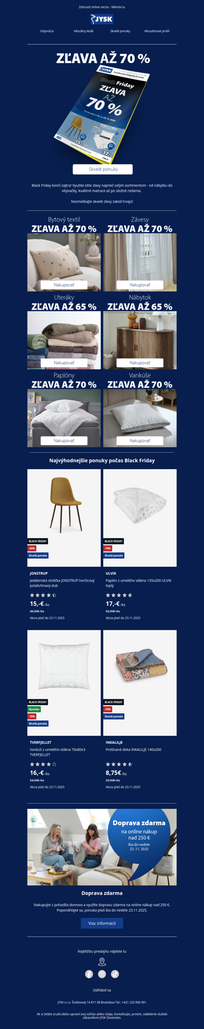 Doprava zdarma a Black Friday končia zajtra🏴