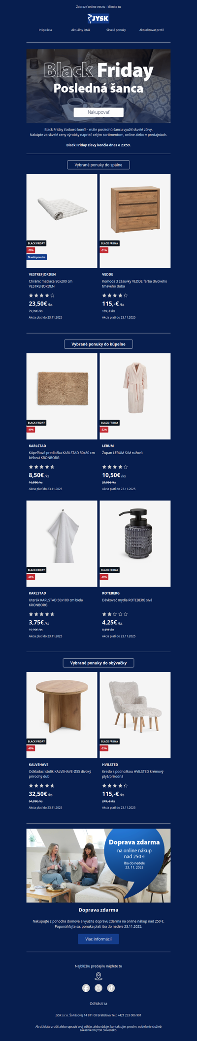 Black Friday a doprava zdarma iba do dnes!⏳
