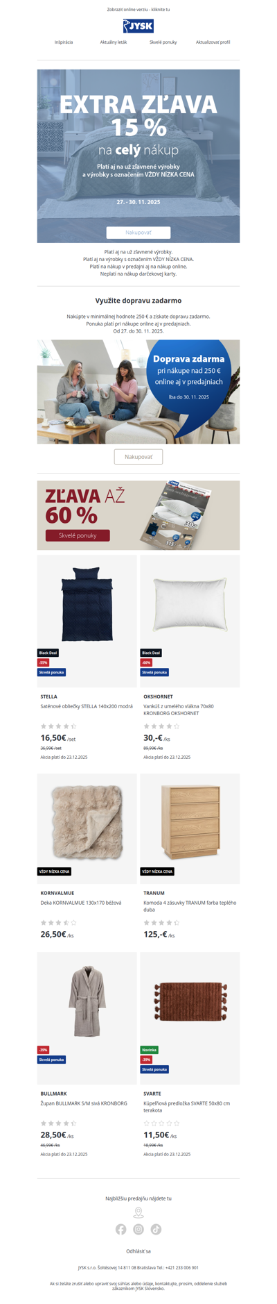 💙Extra zľava 15 % na celý nákup