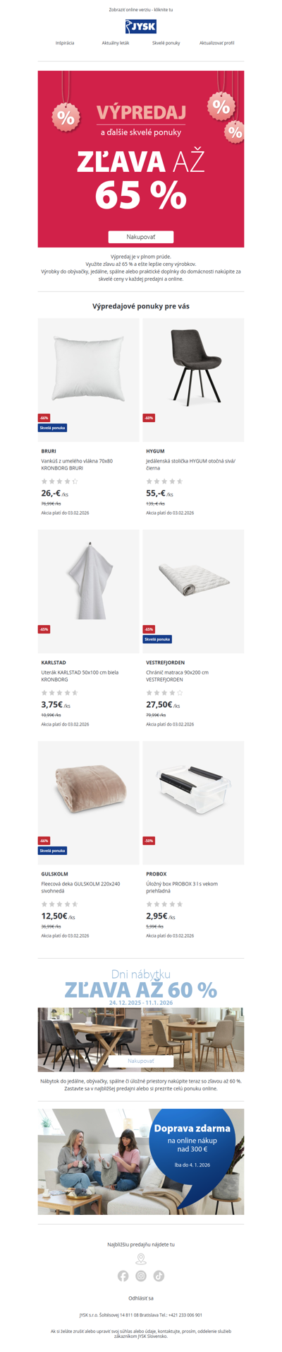 🎁Výpredajové ponuky so zľavou až 65 %