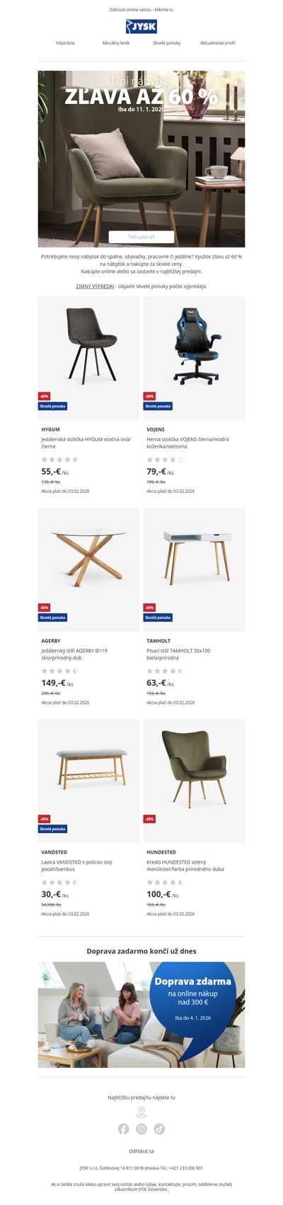 💡Nábytok v zľave až 60 %