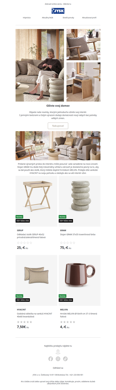 Novinky, ktoré oživia váš domov