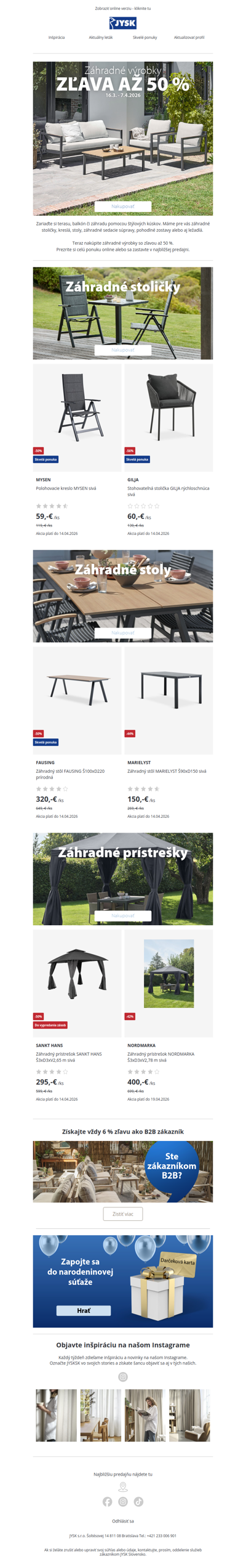 Zľava až 50 % na záhradné výrobky