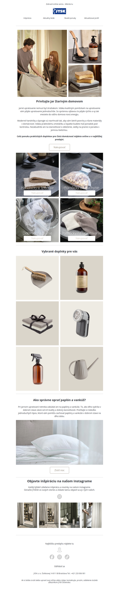 Jarné upratovanie - doplnky pre čistú domácnosť