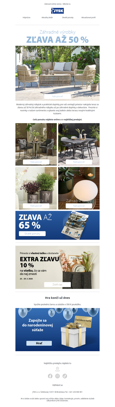 🌤️Balkón a záhrada v novom šate - zľava až 50 %