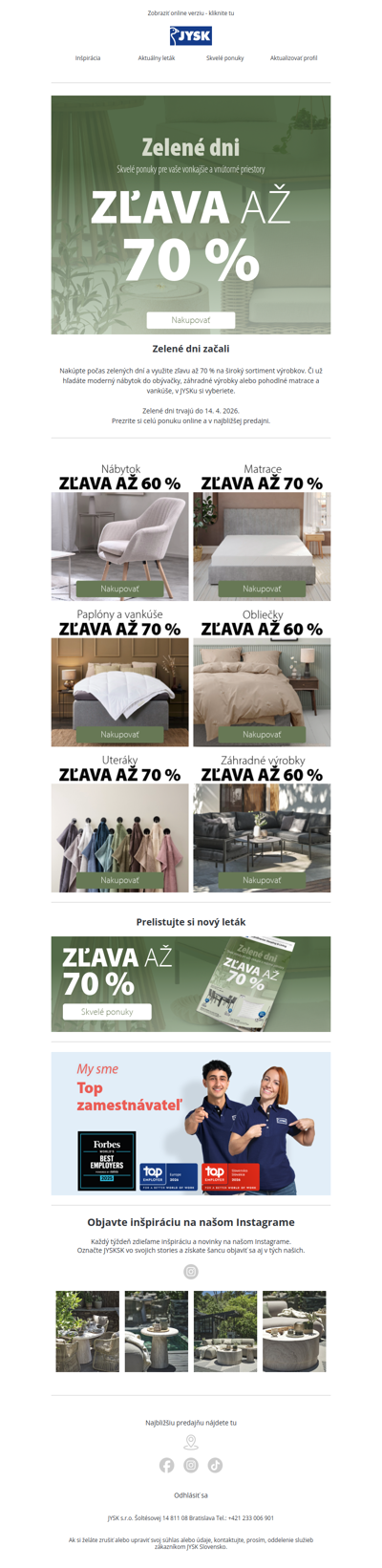 🌿ZĽAVA AŽ 70 % - Zelené dni začínajú