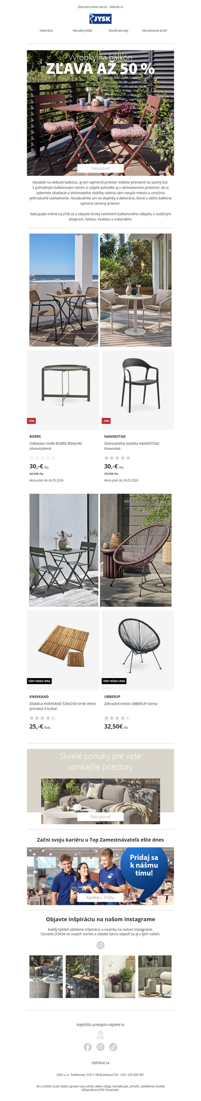 Všetko pre váš balkón - so zľavou až 50 %