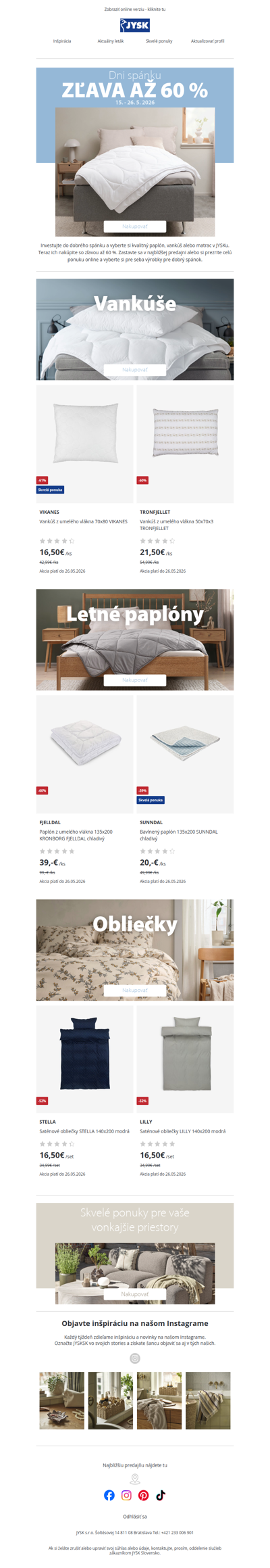 Všetko pre spánok so zľavou až 60 %