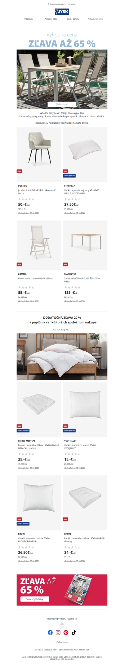 Zľava až 65 % počas výpredaja