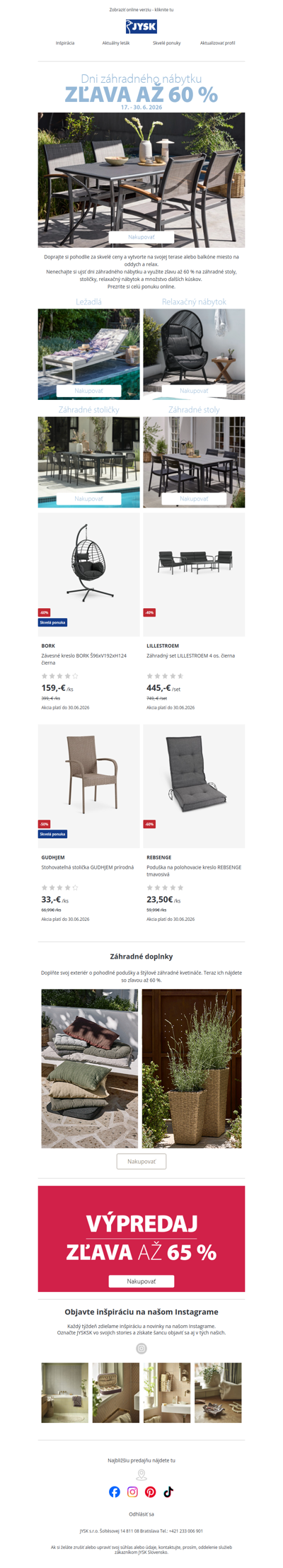 Záhradný nábytok teraz v zľave až 60 %