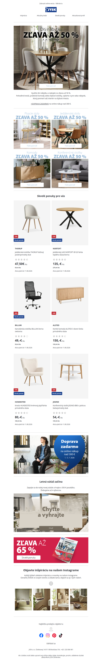 Zľava na nábytok až 50 %