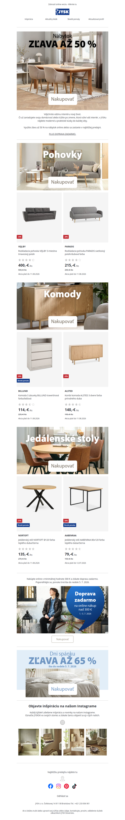🤩Využite 50 % zľavu na nábytok
