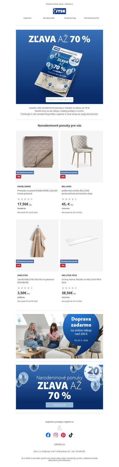 Narodeninový leták - zľava až 70 %