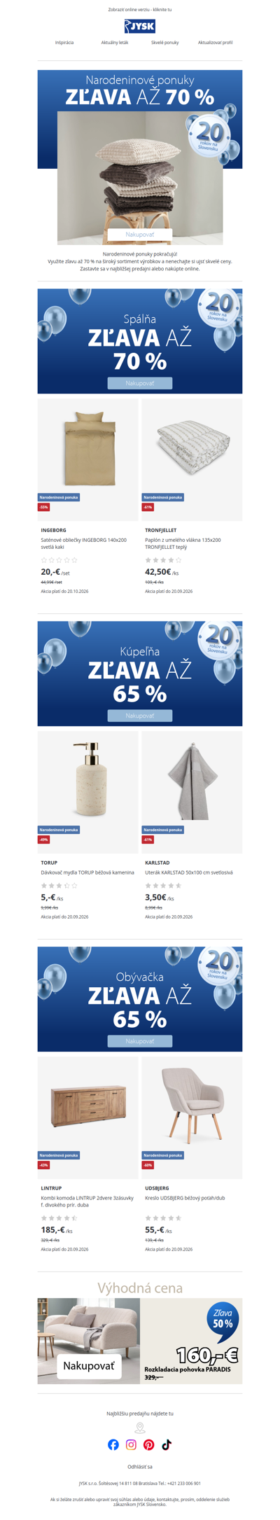 Zľava až 70 %