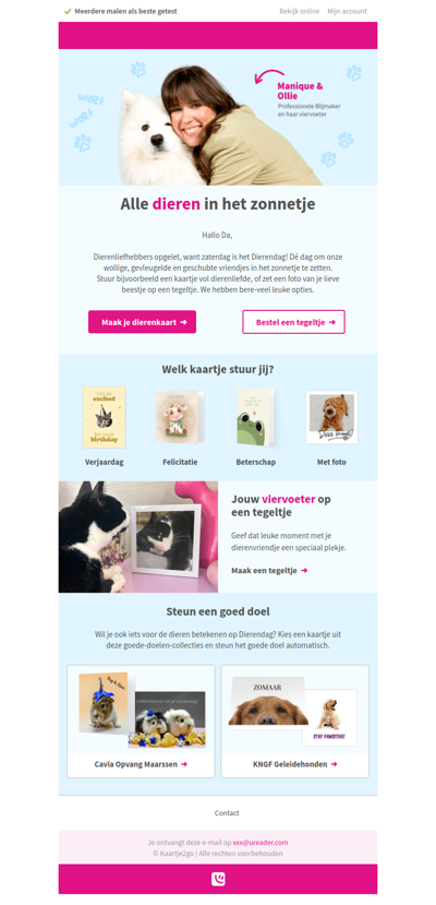 Da, welk dierenvriendje zet jij in het zonnetje?