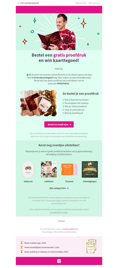 Da, win jij gratis kerstkaarten? 🎄