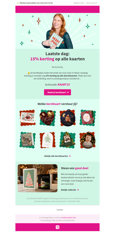 ⏰ Stopt na vandaag: 15% korting op alle kaarten.