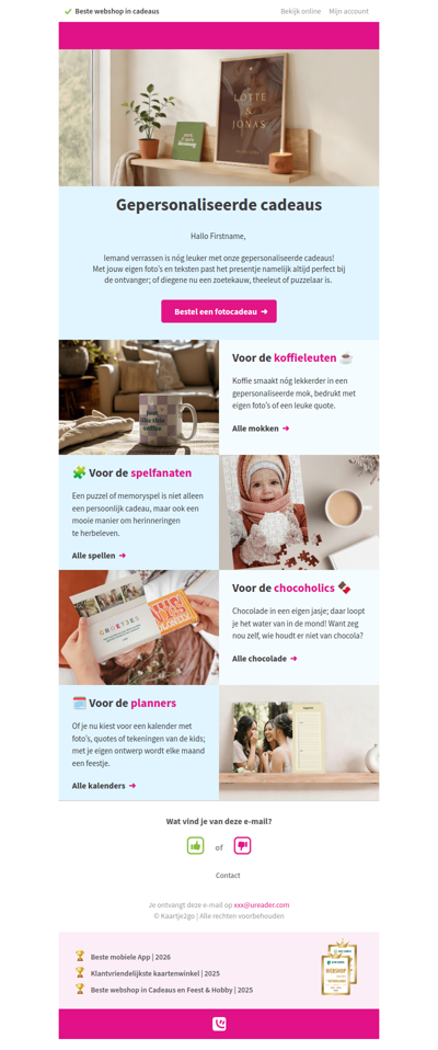 Da, verras met een persoonlijk cadeau 🎁