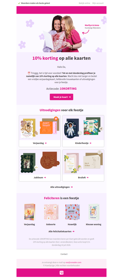 🥳 Nu: 10% korting op alle kaarten!
