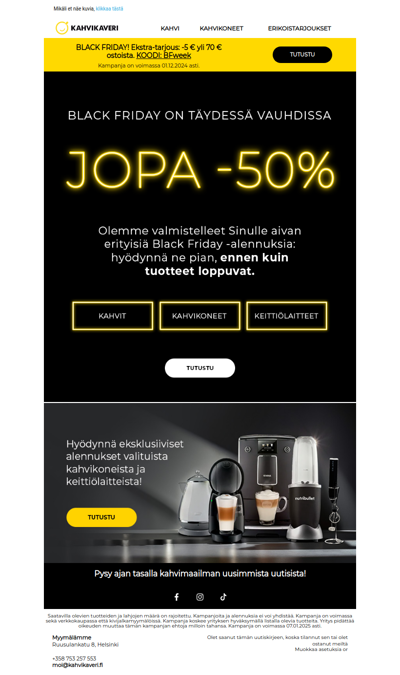 ⚫Black Friday on täydessä vauhdissa. ALENNUKSET jopa -50%. Tuotteita rajallinen määrä.