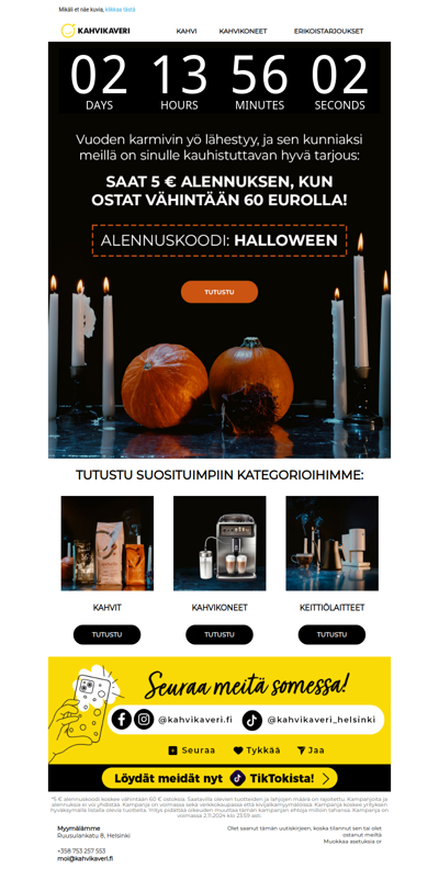 Halloween-erikoistarjous🎃