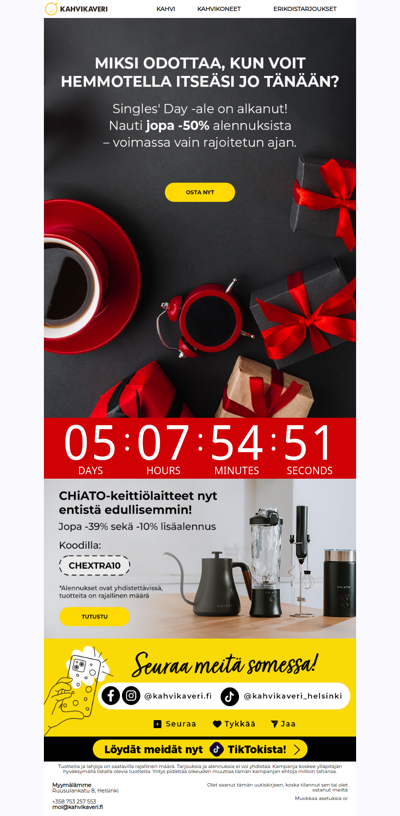 Singles' Day alkaa nyt!