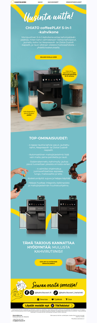 Valmista kahvi omalla suosikkitavallasi! 💛