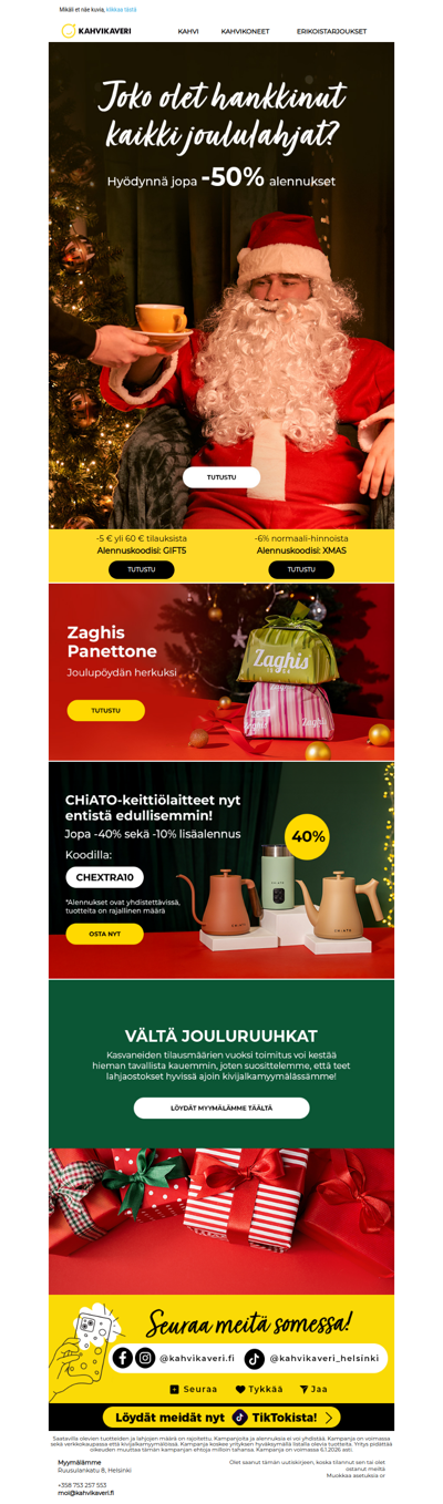 ❗Viimeinen tilaisuus viimeistellä lahjahankinnat