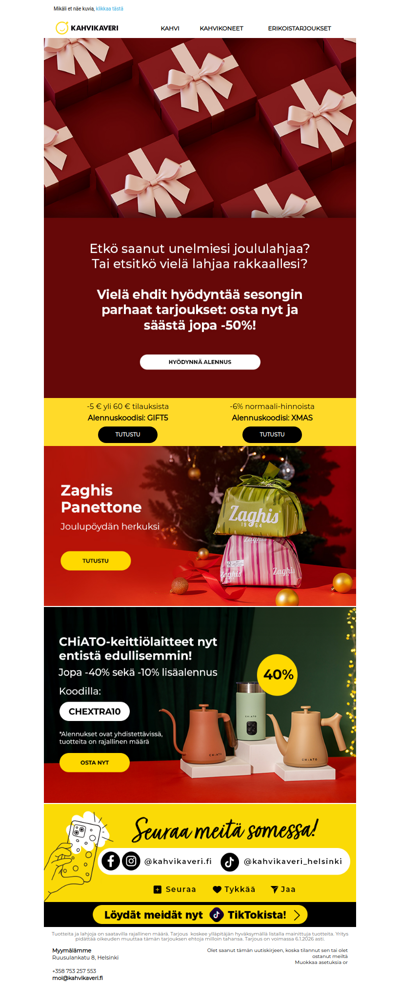 Välipäivien ale: alennukset jopa -50%!🎄