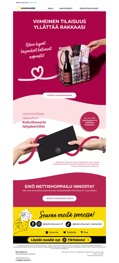 Joko hankit lahjat ystävänpäiväksi?