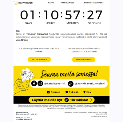 📢 ALENNUSKOODIT VANHENEVAT PIAN