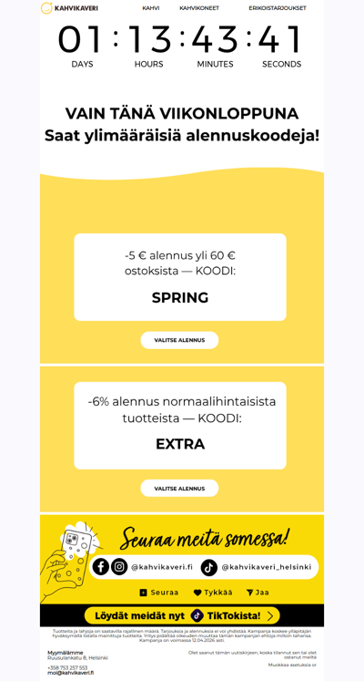 ALENNUSKOODEJA VAIN SINULLE